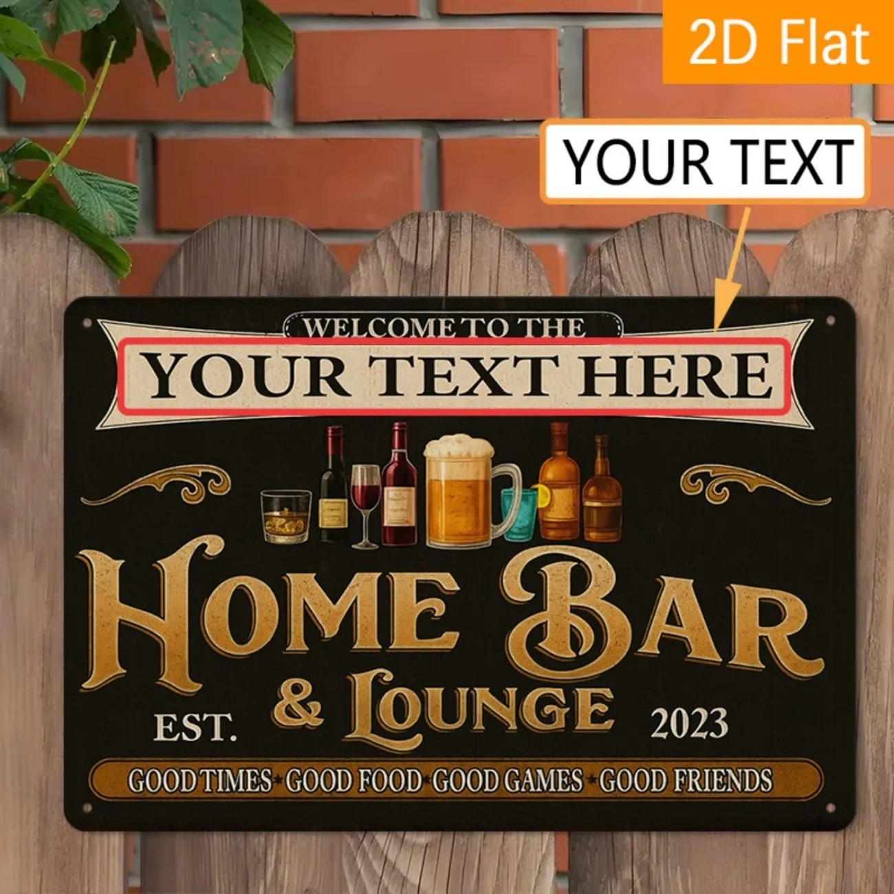 Home Bar Signs - لافتة معدنية مخصصة للبار المنزلي والصالة