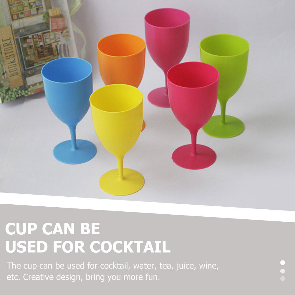 Home Bar Set - مجموعة من 6 أكواب نبيذ بلاستيكية