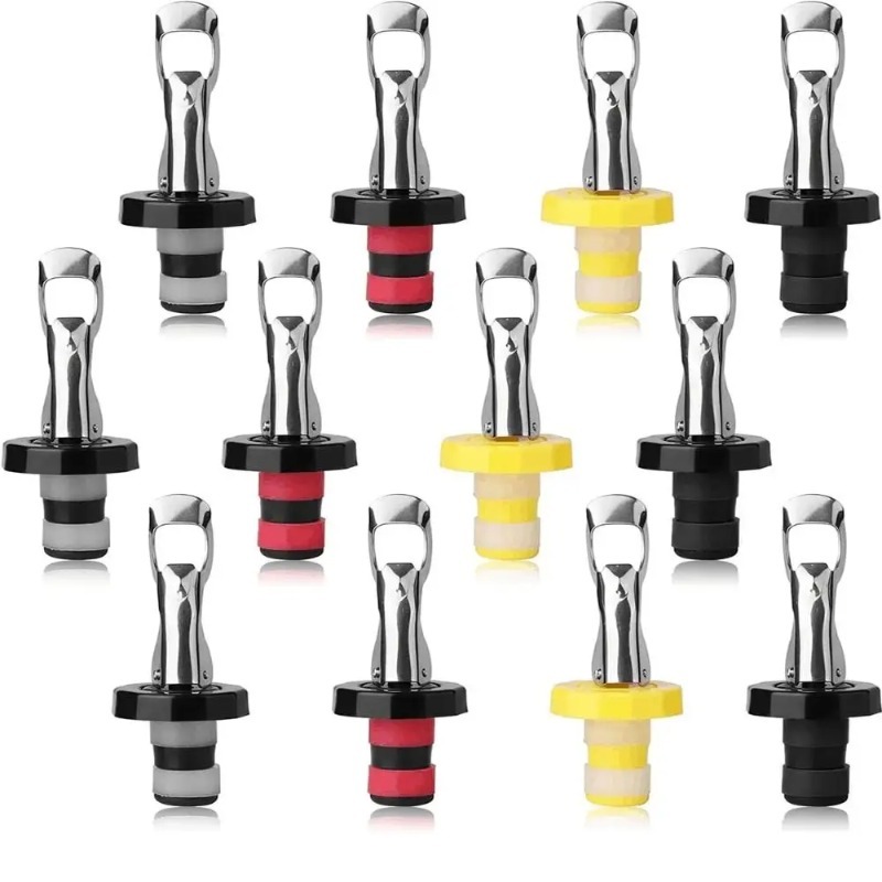 Wine Preservation Pump - 1/12 قطعة سدادات الزجاجات فراغ سيليكون