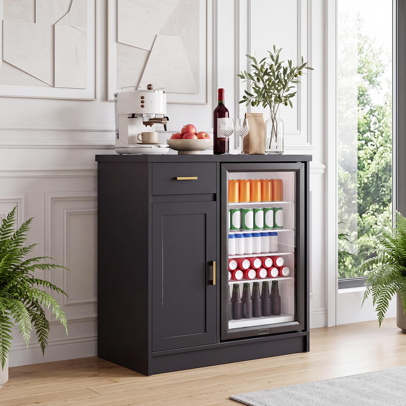 Home Bar And Cabinet - خزانة بار نبيذ بتصميم ريفي مقاس