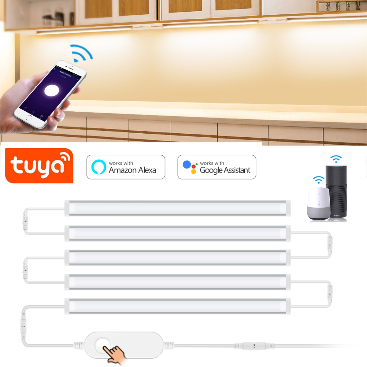 Home Bar And Cabinet - مصباح Tuya الذكي تحت الخزانة ،