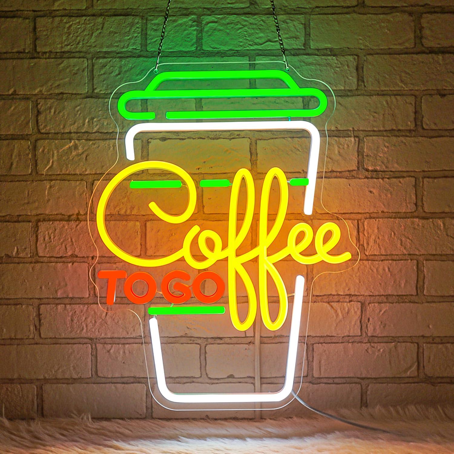 Home Bar Signs - لافتة نيون للقهوة بإضاءة LED قابلة
