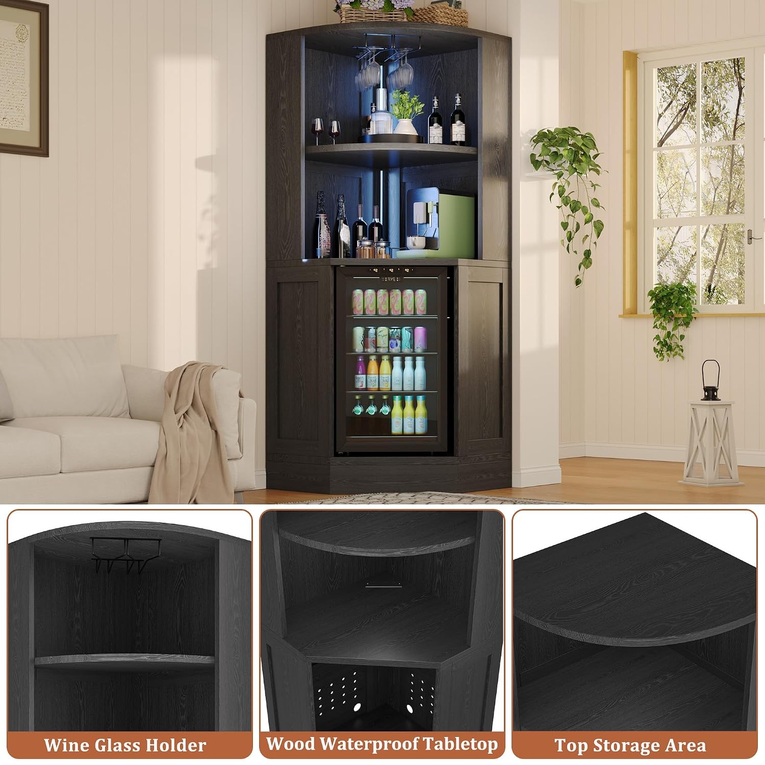 خزانة بار زاوية مع مساحة للثلا - مراجعة Home Bar And Fridge وسعره