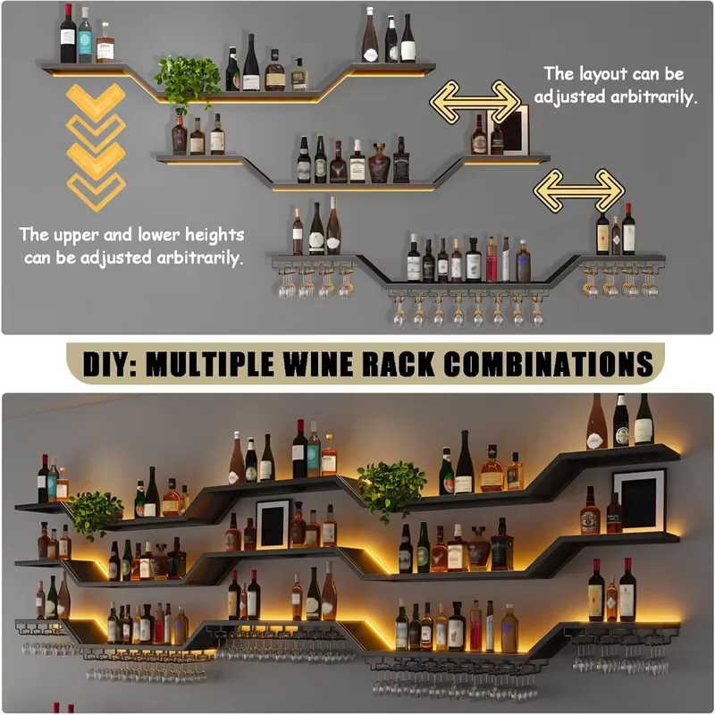 رف نبيذ LED مثبت على الحائط بط - مراجعة Home Bar Shelf وسعره
